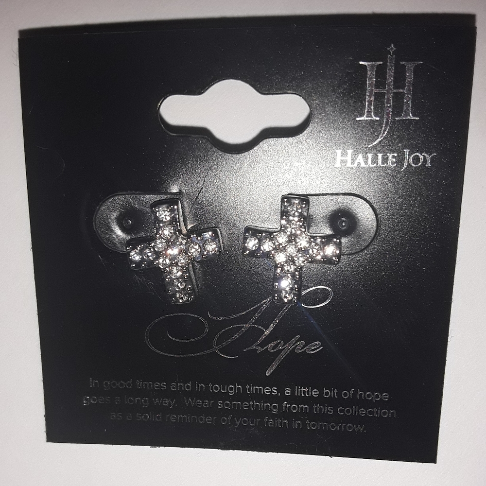 Halle Joy Hope Cross Earrings